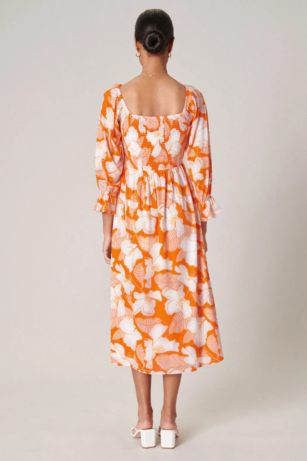 Tropical Tang Denni Smocked Midi Dress sold by Sugarlips product image thumbnail 3