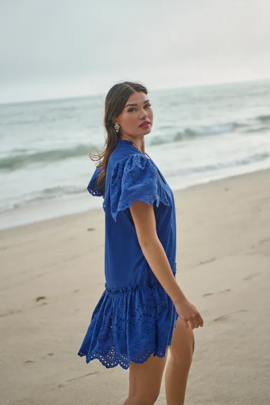 Moss Eyelet Mini Dress sold by Sugarlips