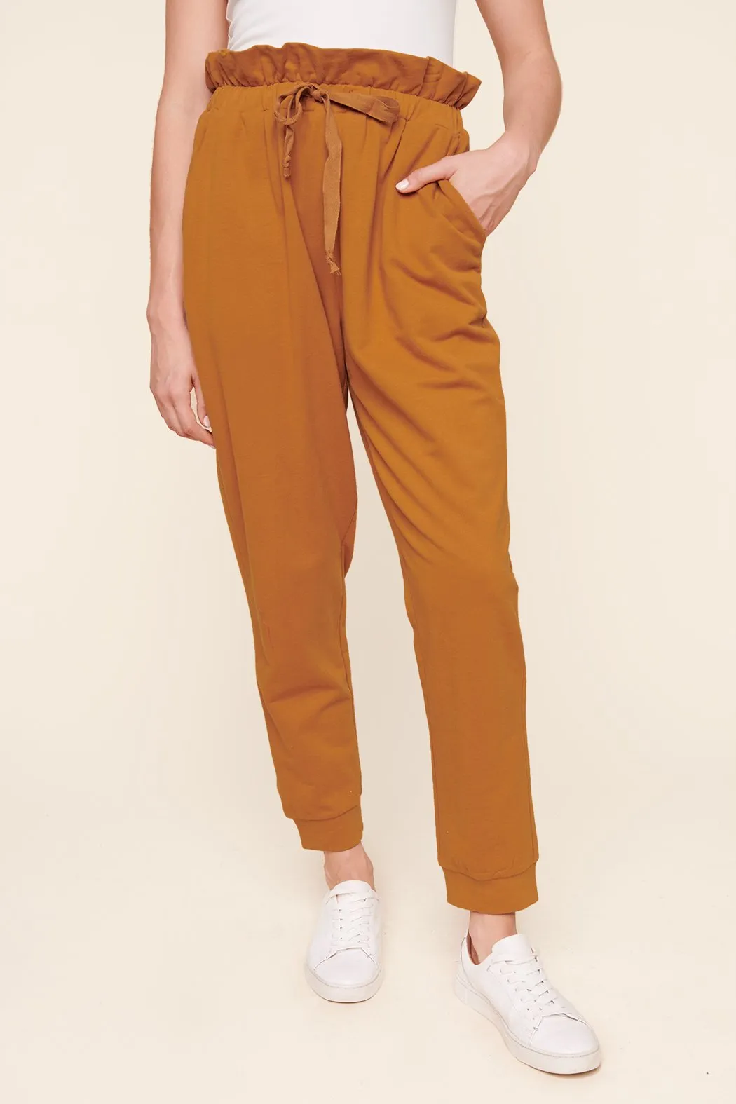 Anything Goes French Terry Knit Paperbag Joggers sold by Sugarlips