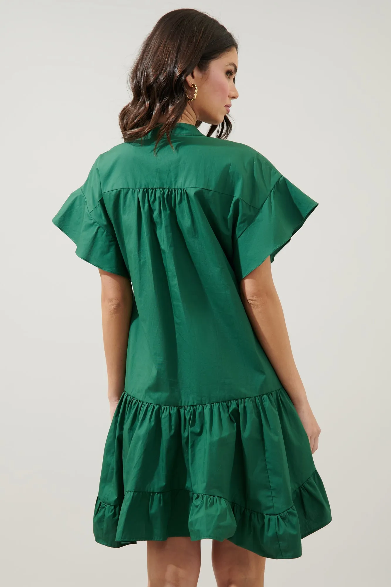 Birdie Deep V Mini Poplin Shift Dress sold by Sugarlips product image thumbnail 2