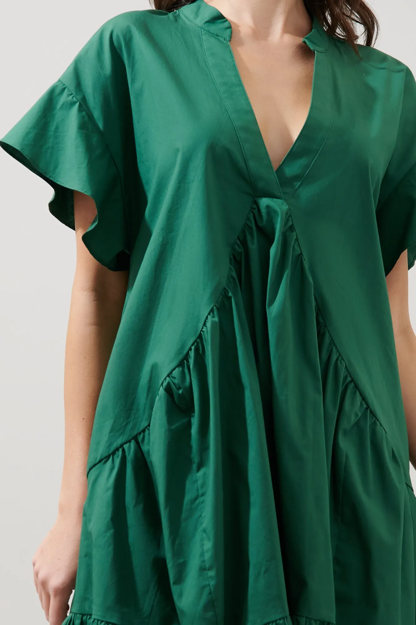 Birdie Deep V Mini Poplin Shift Dress sold by Sugarlips product image thumbnail 5