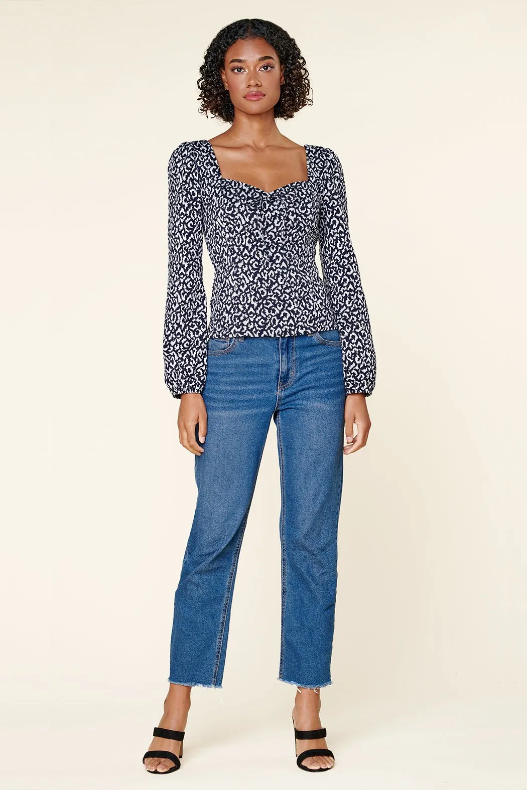 Tabitha Leopard Sweetheart Long Sleeve Top sold by Sugarlips product image thumbnail 4