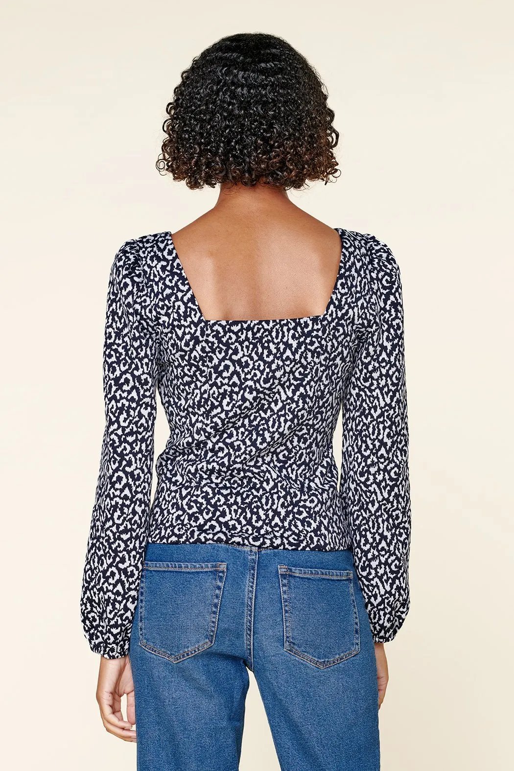 Tabitha Leopard Sweetheart Long Sleeve Top sold by Sugarlips product image thumbnail 2