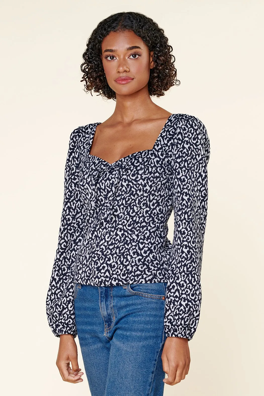Tabitha Leopard Sweetheart Long Sleeve Top sold by Sugarlips product image thumbnail 3