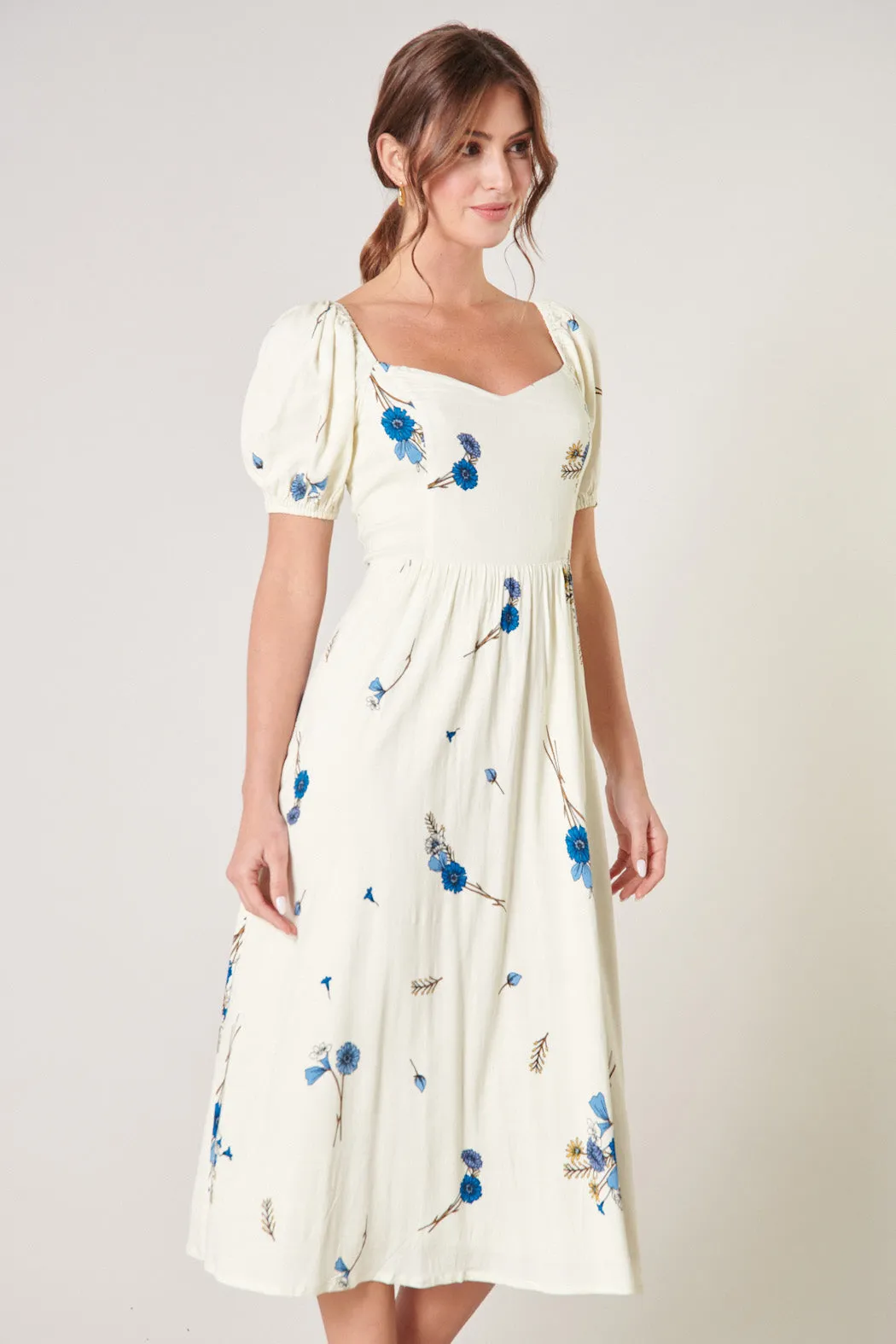 Fall for You Alessi Puff Sleeve Midi Dress sold by Sugarlips product image thumbnail 3