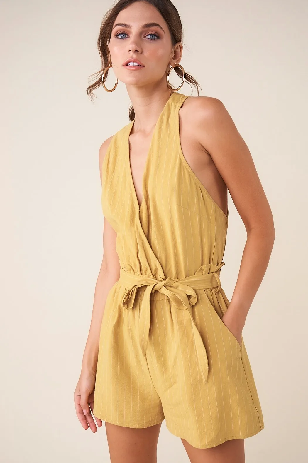 Honey Surplice Stripe Romper sold by Sugarlips product image thumbnail 2