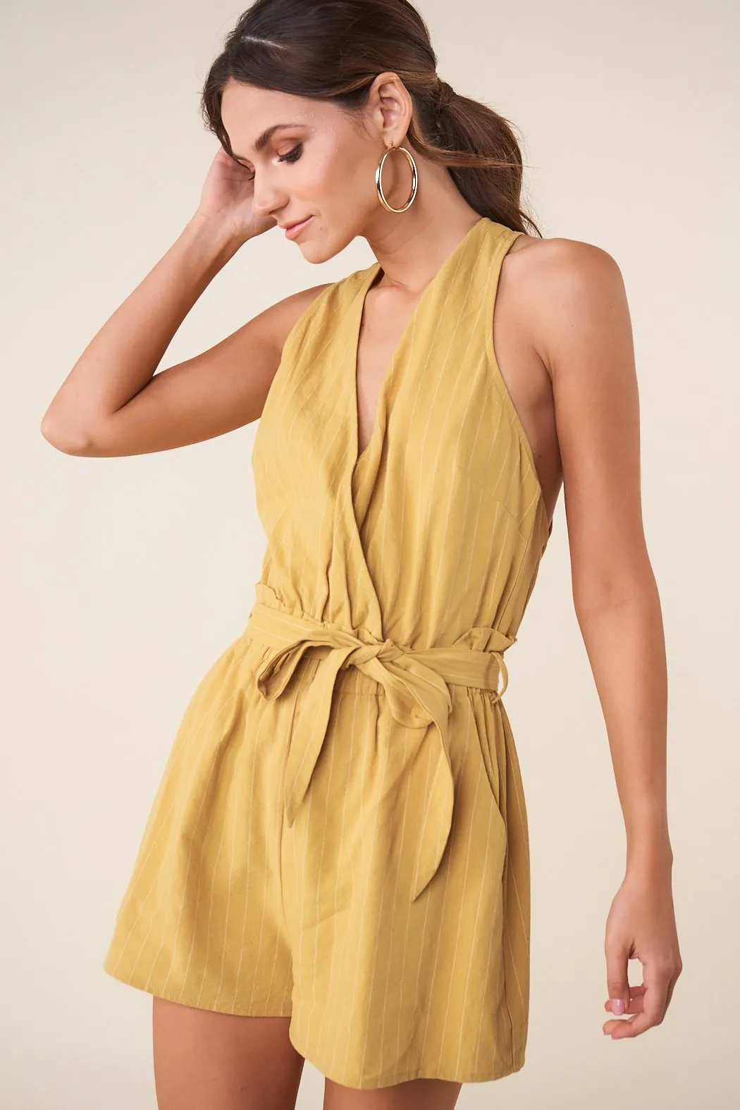 Honey Surplice Stripe Romper sold by Sugarlips product image thumbnail 4