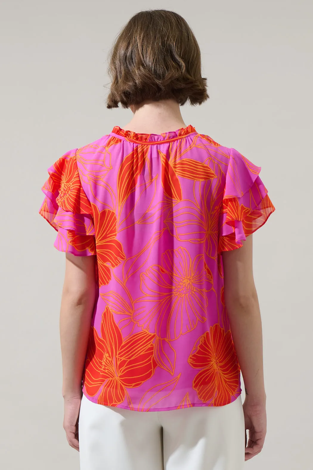 Blakeley Floral Donis Split Neck Blouse sold by Sugarlips product image thumbnail 2