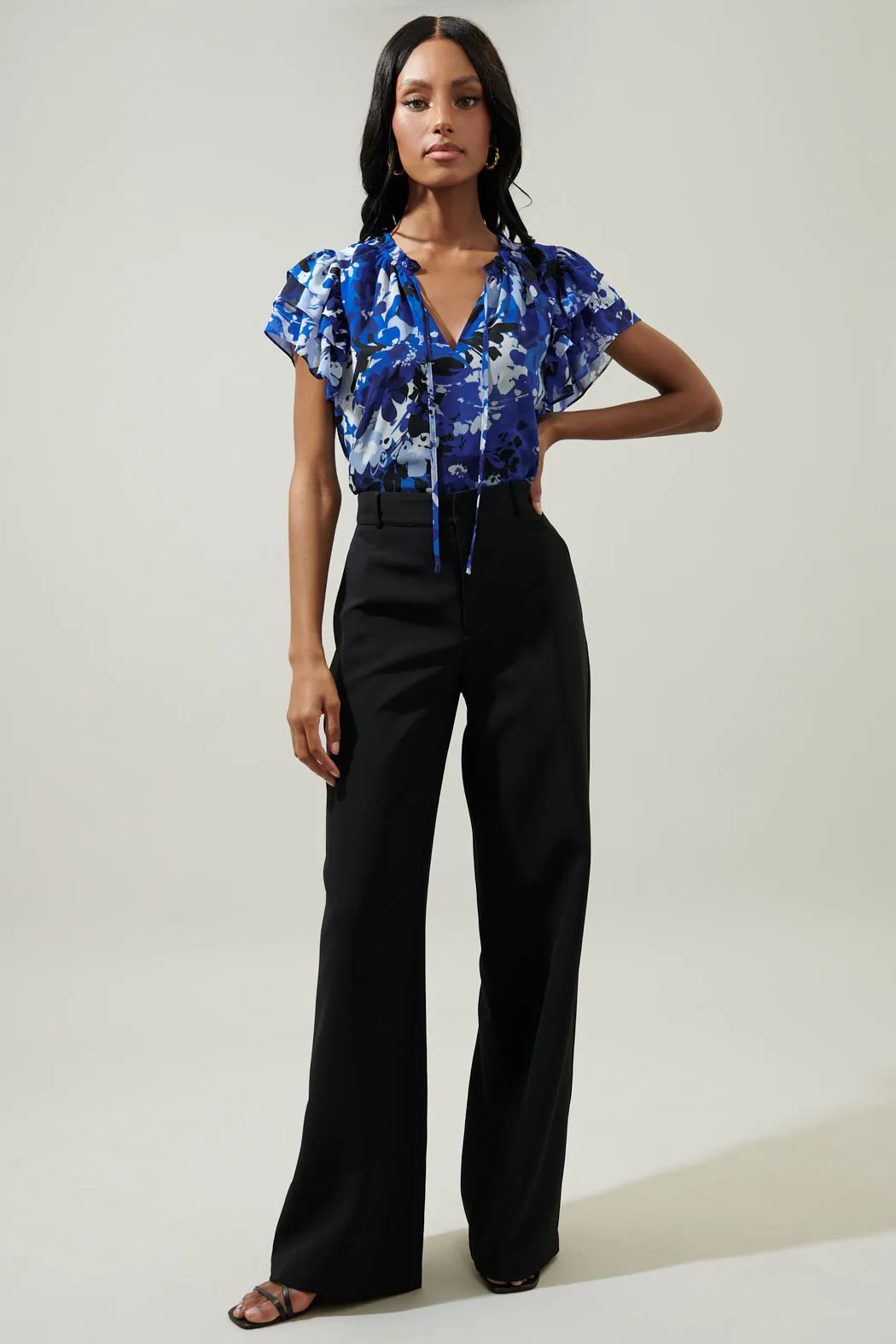 Moonflower Montie Ruffle Tie Neck Blouse sold by Sugarlips product image thumbnail 4