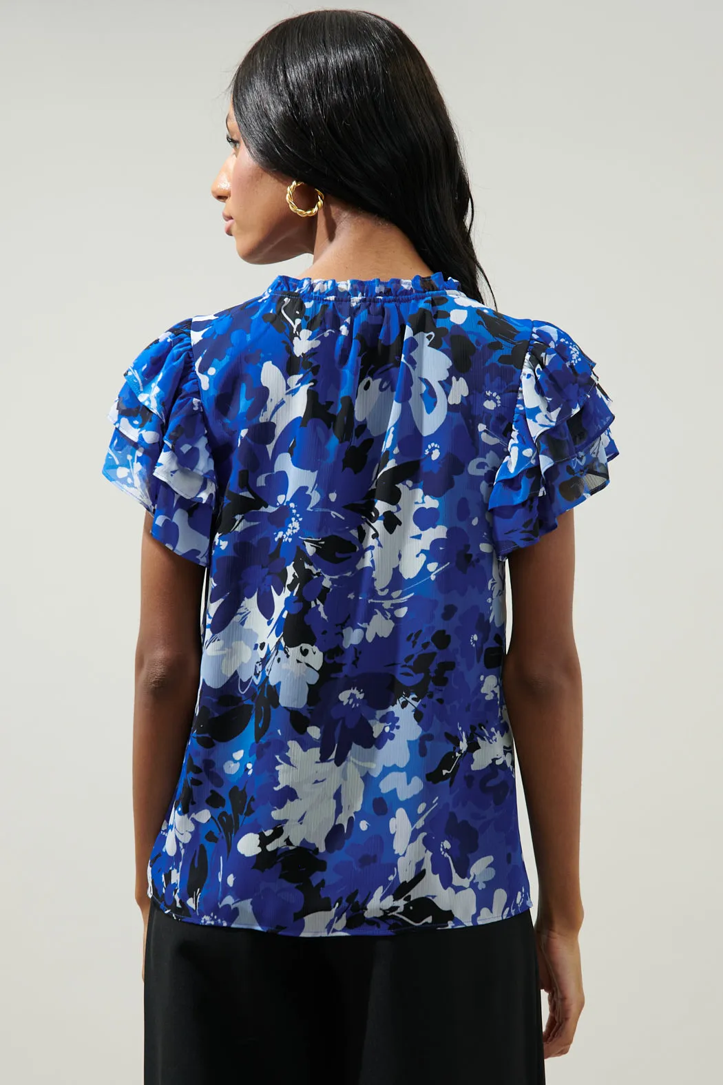 Moonflower Montie Ruffle Tie Neck Blouse sold by Sugarlips product image thumbnail 2