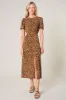 Shaina Leopard Bloom Midi Dress sold by Sugarlips