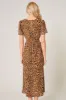 Shaina Leopard Bloom Midi Dress sold by Sugarlips