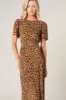 Shaina Leopard Bloom Midi Dress sold by Sugarlips