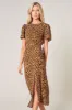 Shaina Leopard Bloom Midi Dress sold by Sugarlips