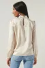 One and Only Satin Tie Neck Smocked Blouse sold by Sugarlips