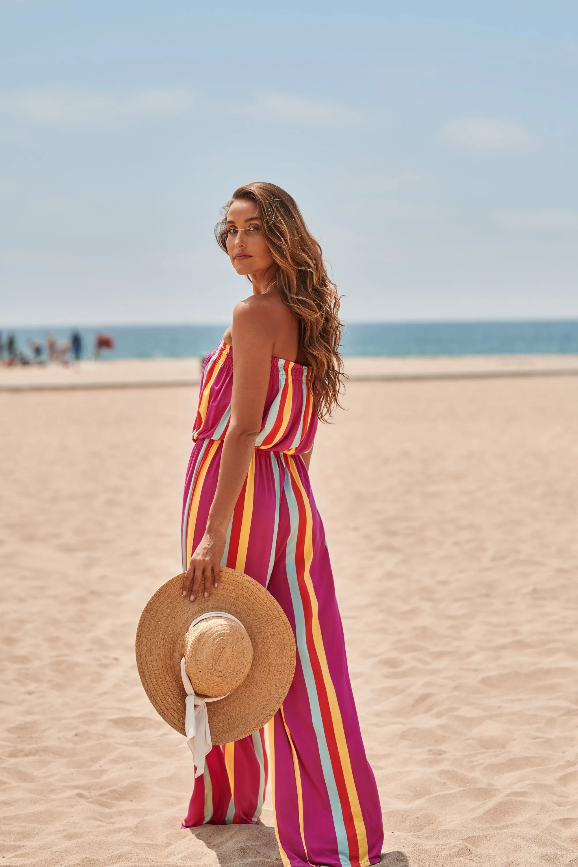 Eliza Striped Strapless Jersey Knit Jumpsuit sold by Sugarlips product image thumbnail 2