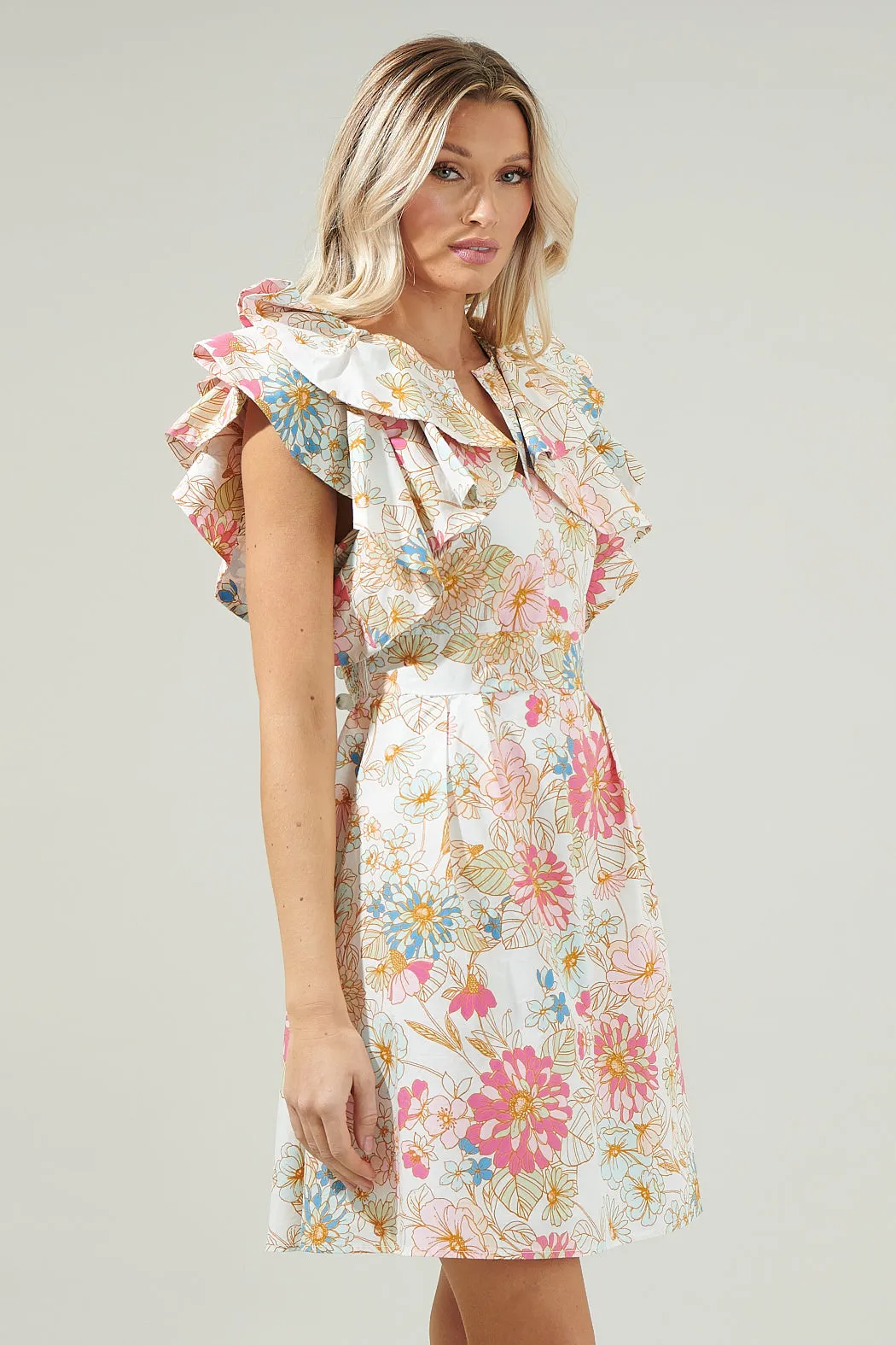 Day Lily Floral Ruffle Mini Dress sold by Sugarlips product image thumbnail 4