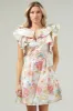 Day Lily Floral Ruffle Mini Dress sold by Sugarlips