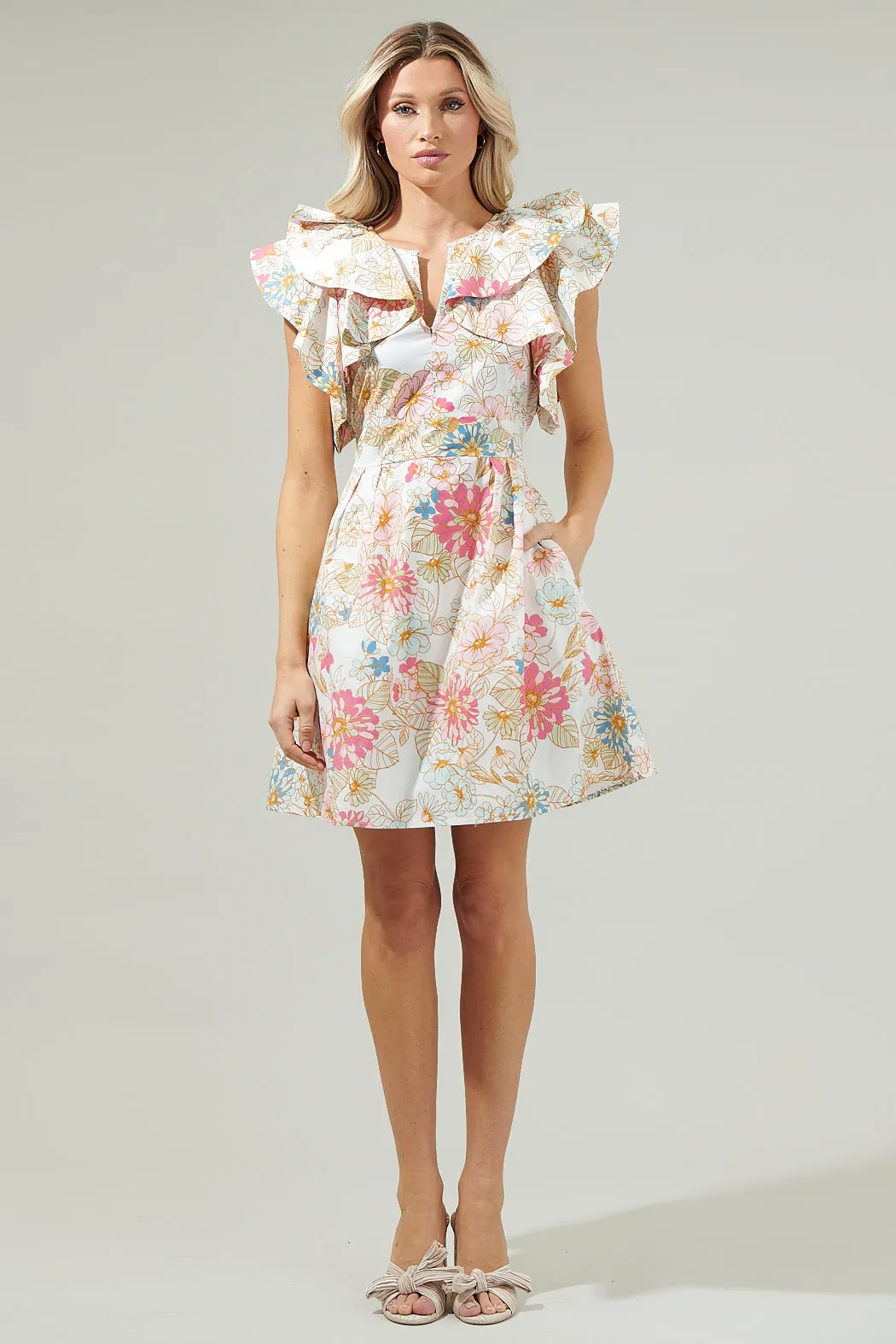 Day Lily Floral Ruffle Mini Dress sold by Sugarlips product image thumbnail 5
