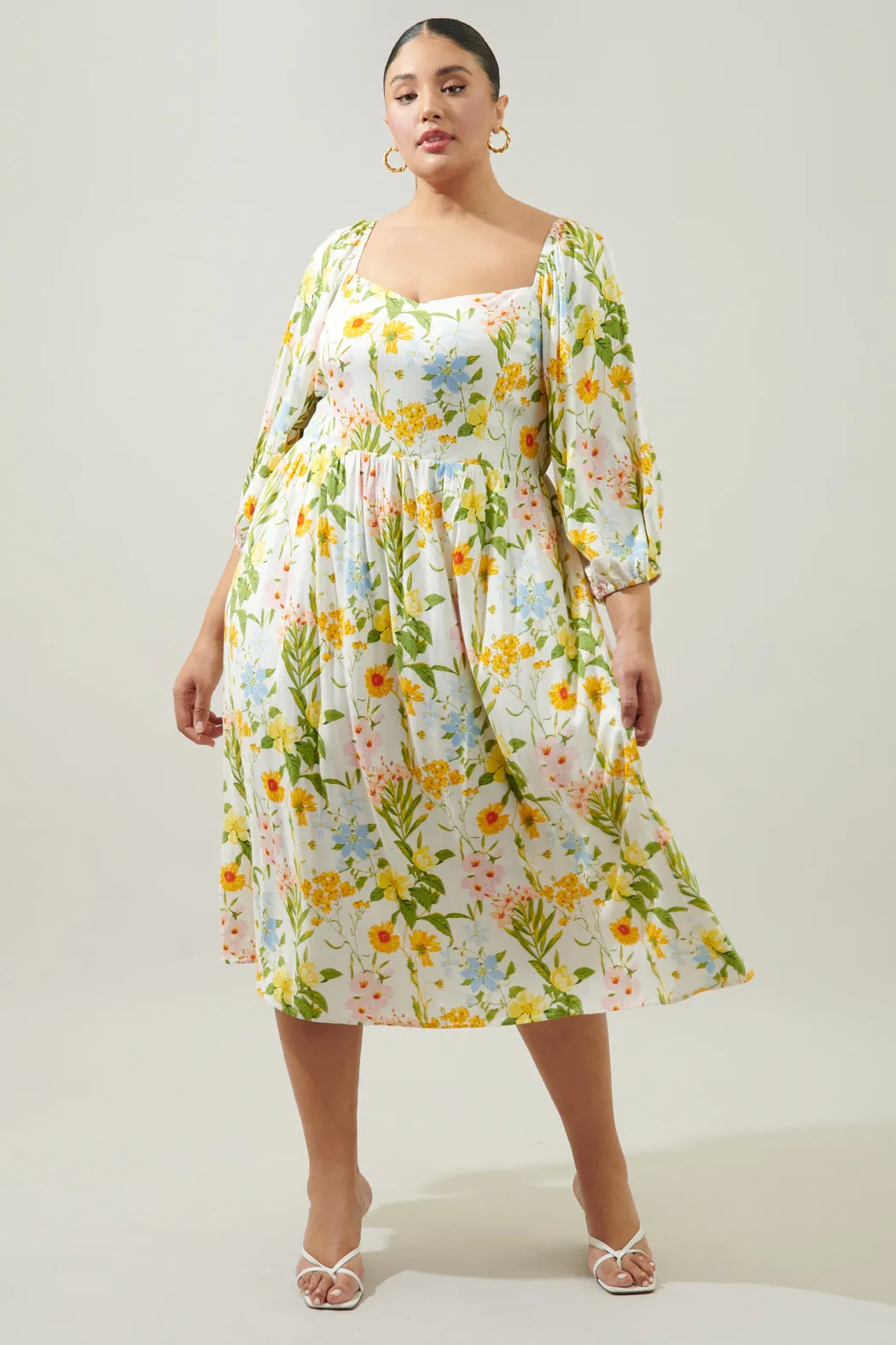 Free to Be Puff Sleeve Granger Midi Dress Curve sold by Sugarlips product image thumbnail 4