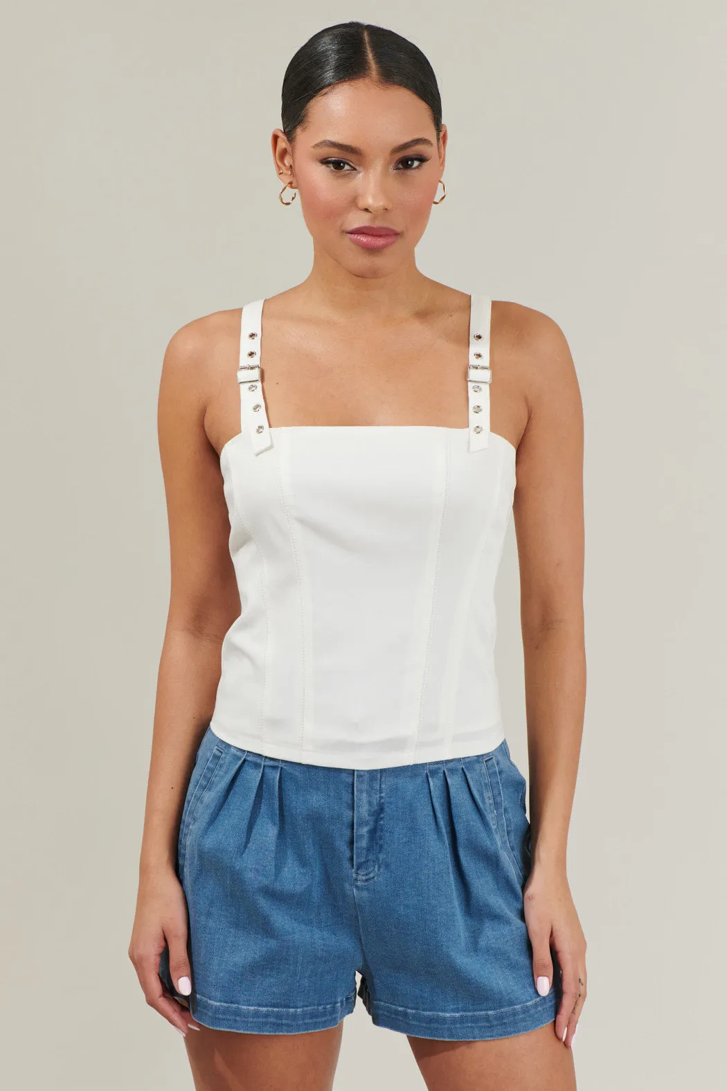 Hailee Sleeveless Bustier Top sold by Sugarlips