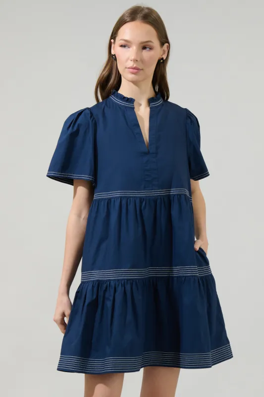 Betty Poplin Tiered Mini Dress sold by Sugarlips