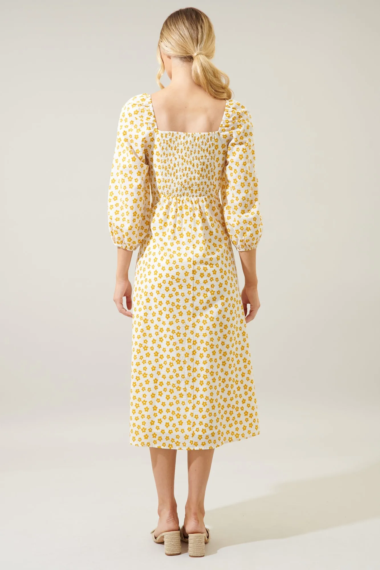 Taryn Sweetheart Puff Sleeve Midi Dress sold by Sugarlips product image thumbnail 2