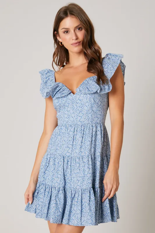 Payton Sweetheart Ruffle Mini Dress sold by Sugarlips