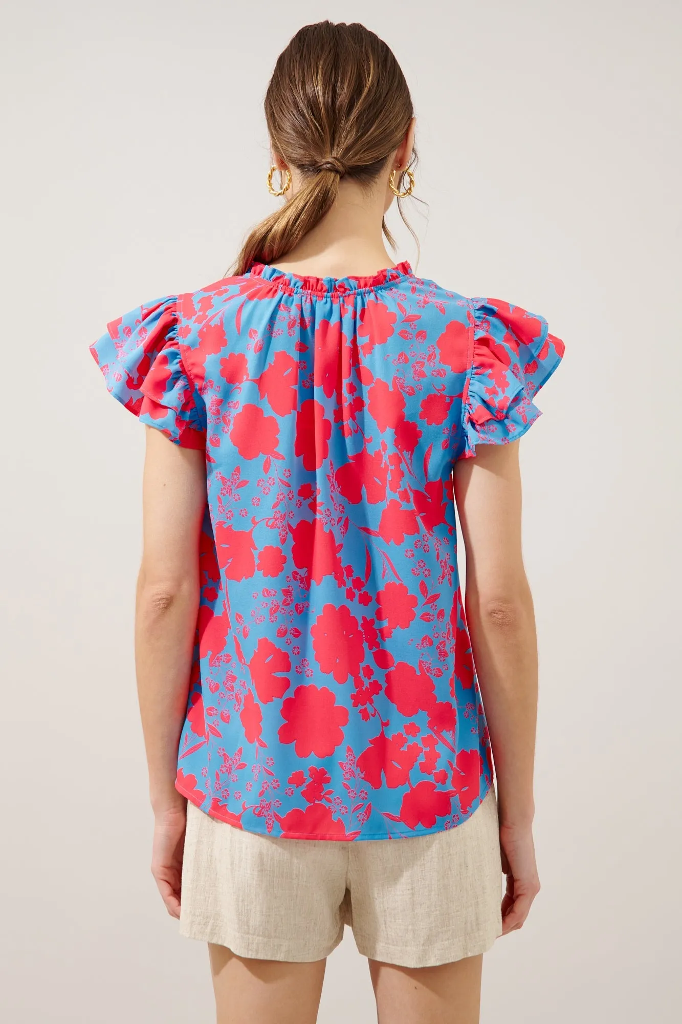 Juliana Floral Bellissima Ruffle Sleeve Top sold by Sugarlips product image thumbnail 2