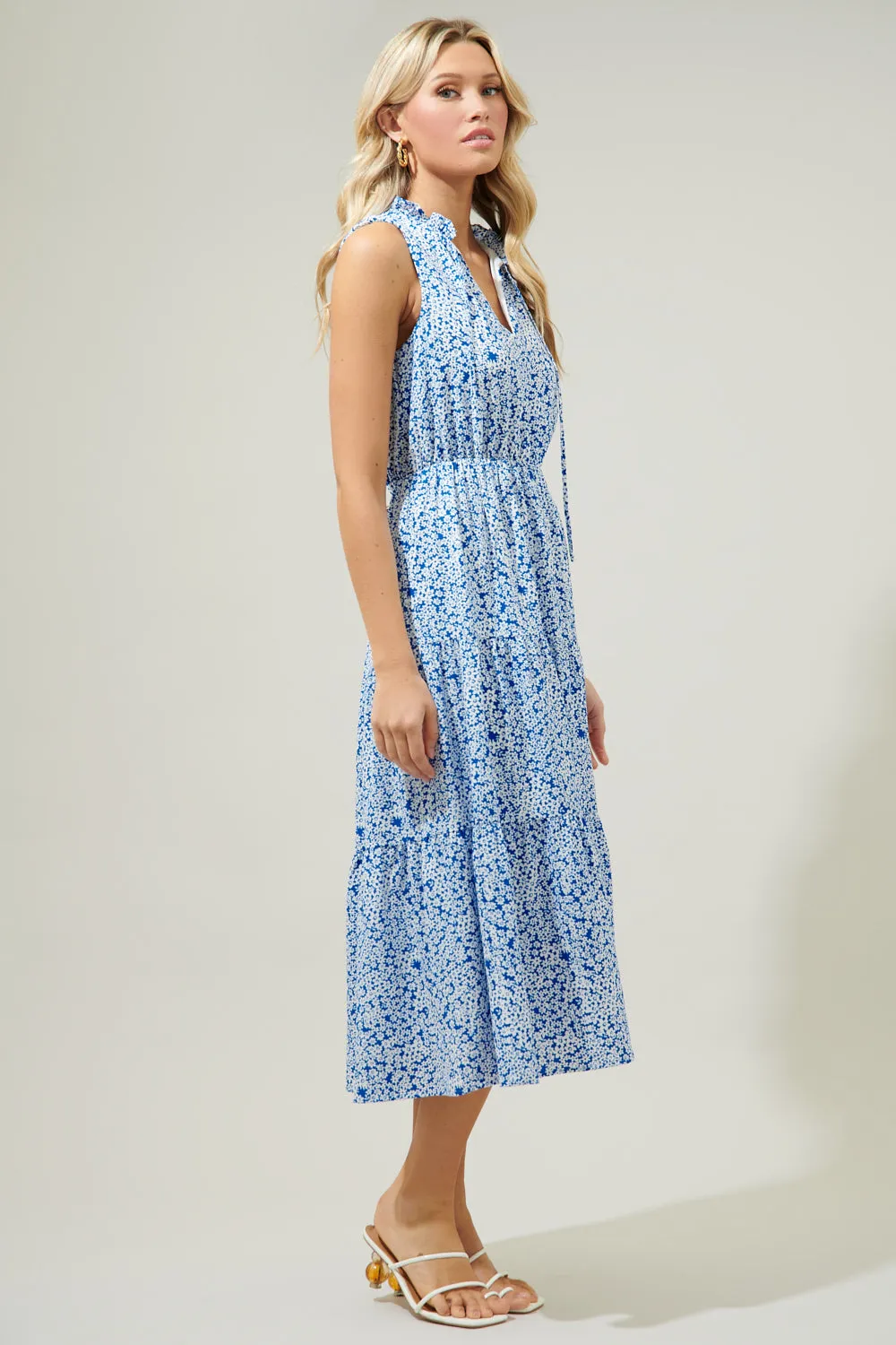 Montgomery Floral Hartford Sleeveless Tiered Maxi Dress sold by Sugarlips product image thumbnail 3