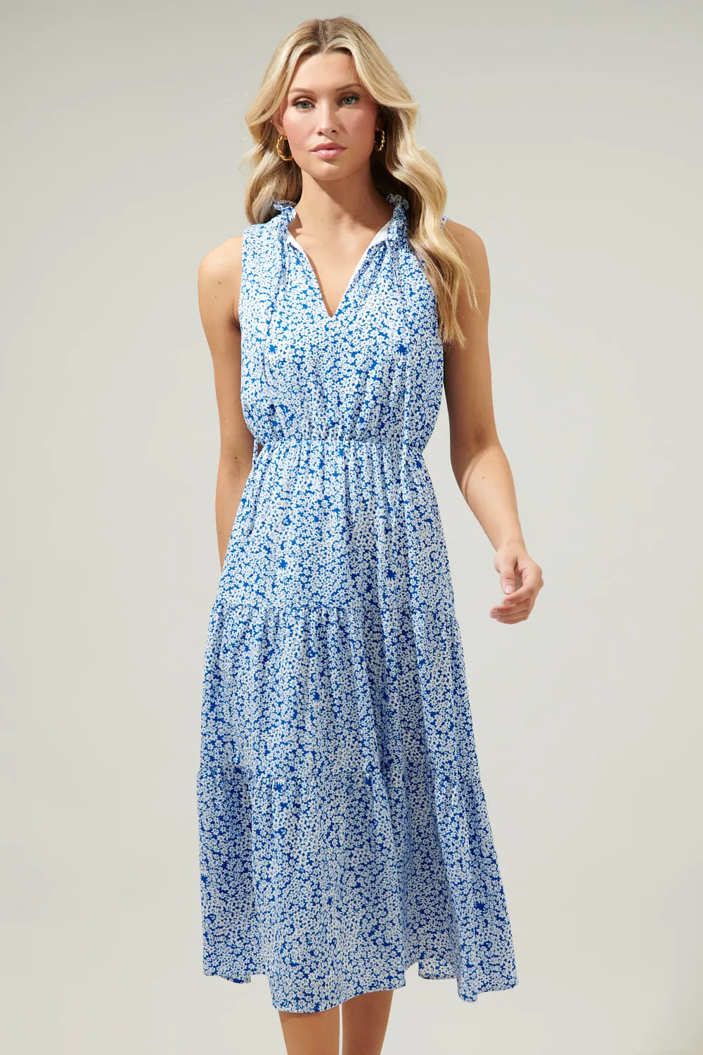 Montgomery Floral Hartford Sleeveless Tiered Maxi Dress sold by Sugarlips