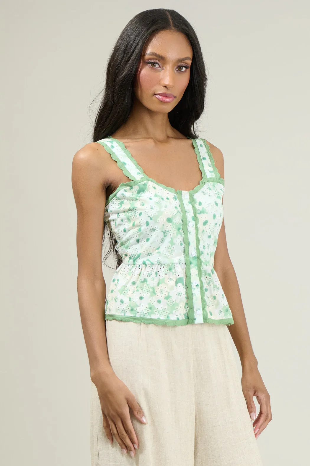 Baine Embroidered Button Up Top sold by Sugarlips product image thumbnail 3