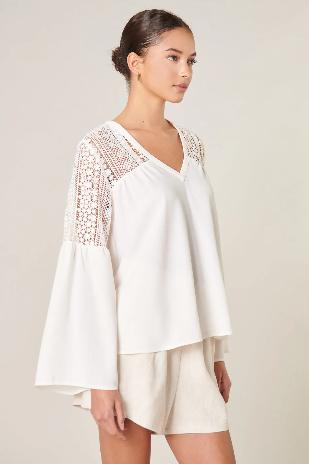 Gratitude Lace Bell Sleeve Top sold by Sugarlips product image thumbnail 3
