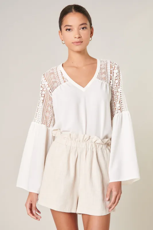 Gratitude Lace Bell Sleeve Top made by Sugarlips