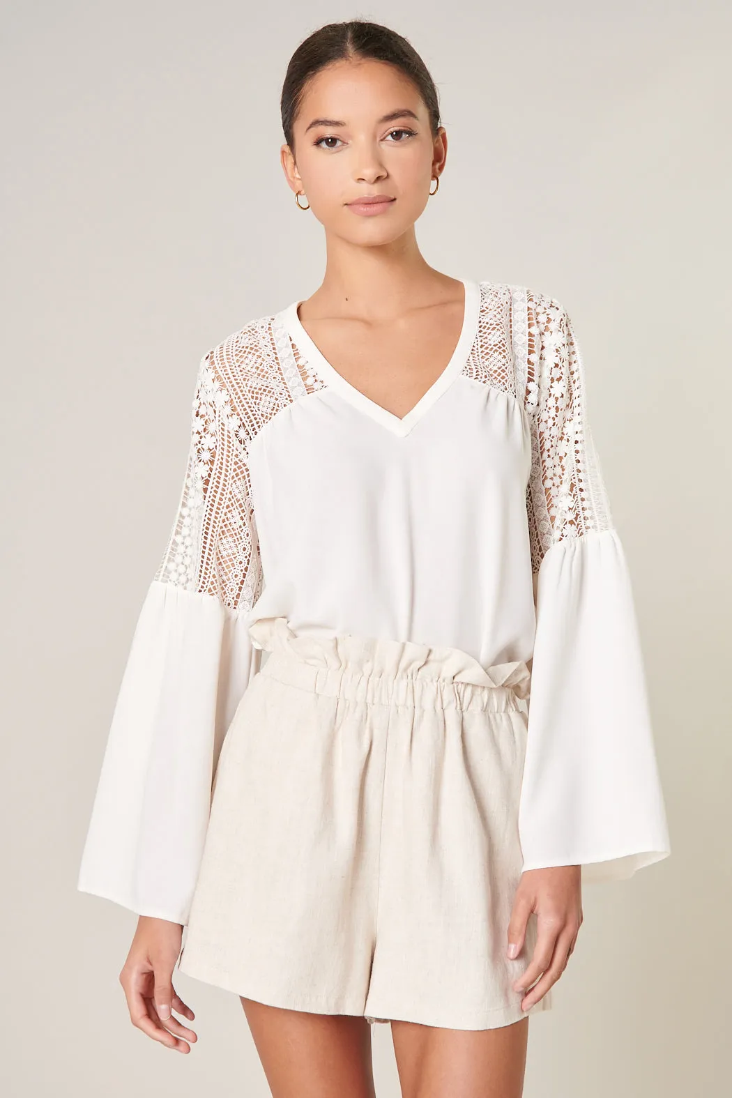 Gratitude Lace Bell Sleeve Top sold by Sugarlips