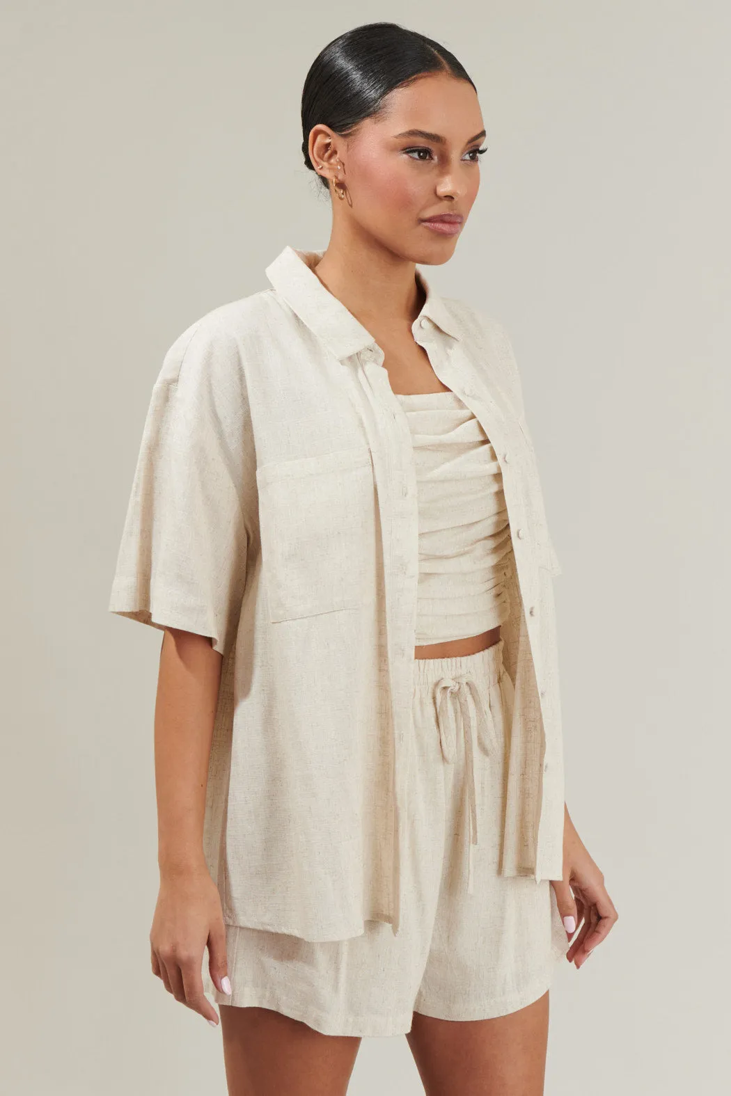 Sandy Shore Otto Short Sleeve Button Down Shirt sold by Sugarlips product image thumbnail 3