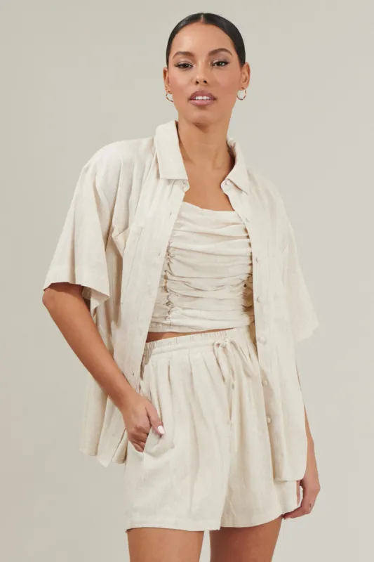 Sandy Shore Otto Short Sleeve Button Down Shirt sold by Sugarlips