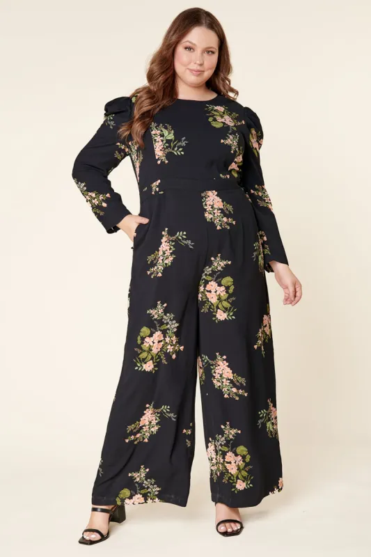 Jasleen Floral Wide Leg Jumpsuit Curve sold by Sugarlips