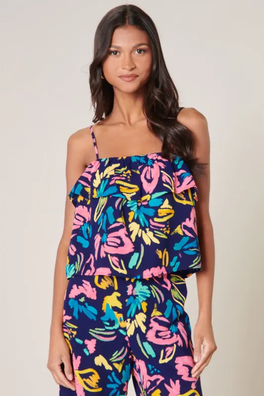 Limbo Floral Strokes Ruffle Cami Top sold by Sugarlips