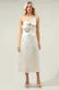 Lola Jacquard Bow Strapless Midi Dress sold by Sugarlips