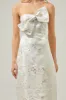 Lola Jacquard Bow Strapless Midi Dress sold by Sugarlips