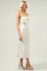 Lola Jacquard Bow Strapless Midi Dress sold by Sugarlips
