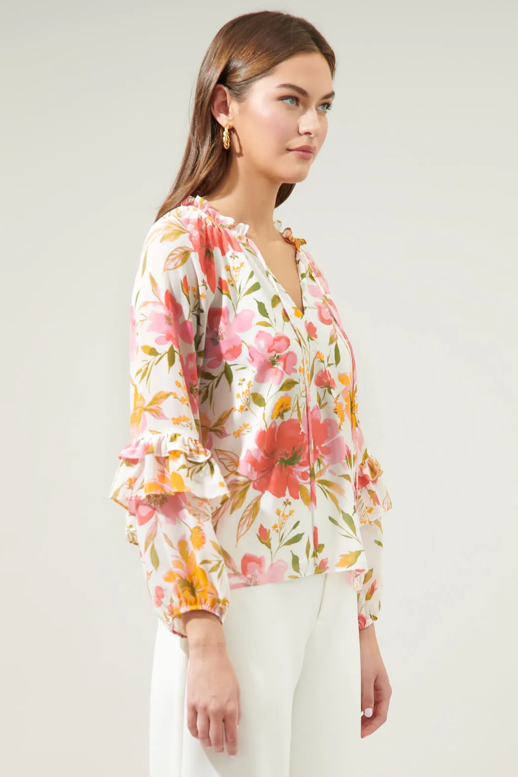 Maldonado Floral Bijou Balloon Sleeve Blouse sold by Sugarlips product image thumbnail 4