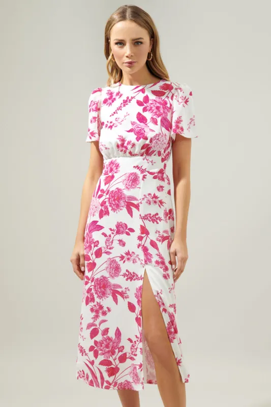 Clarice Bloom Floral Midi Dress sold by Sugarlips