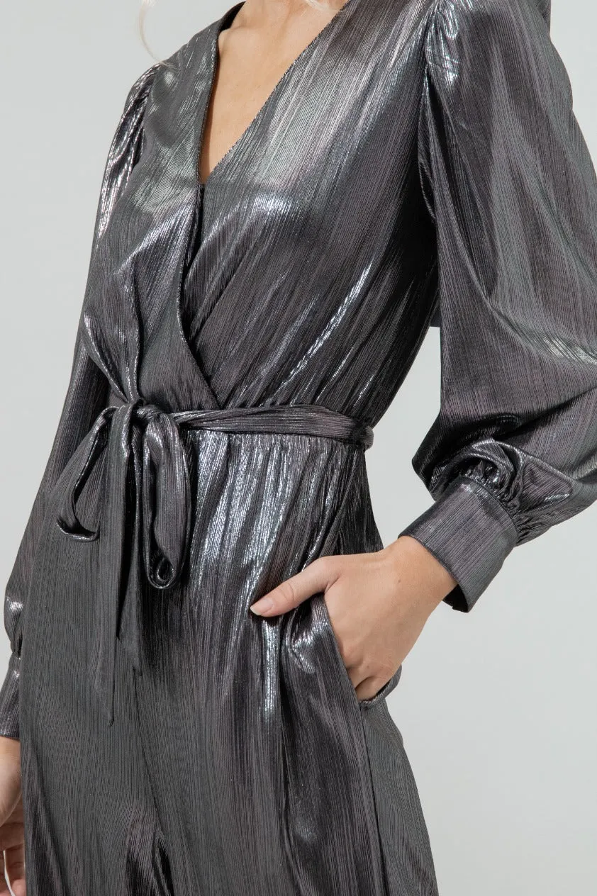 Pewter Metallic Rib Lurex Balloon Sleeve Jumpsuit sold by Sugarlips product image thumbnail 5