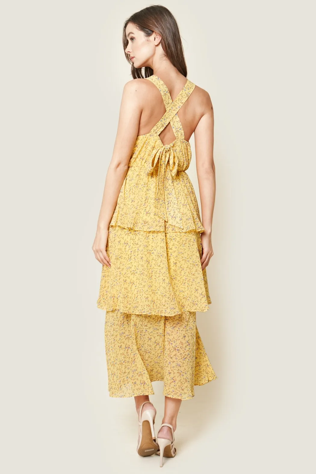 Garden Dreams Floral Print Tiered Maxi Dress sold by Sugarlips product image thumbnail 4