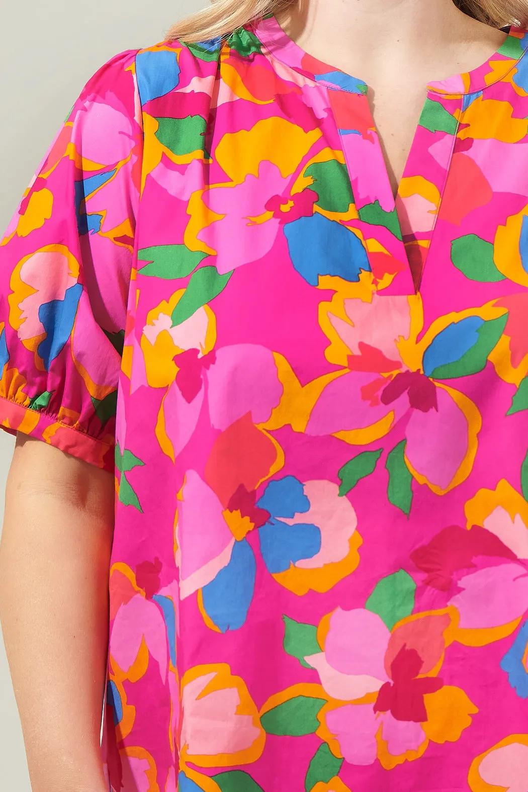 Daphne Floral Neli Split Neck Top Curve sold by Sugarlips product image thumbnail 5