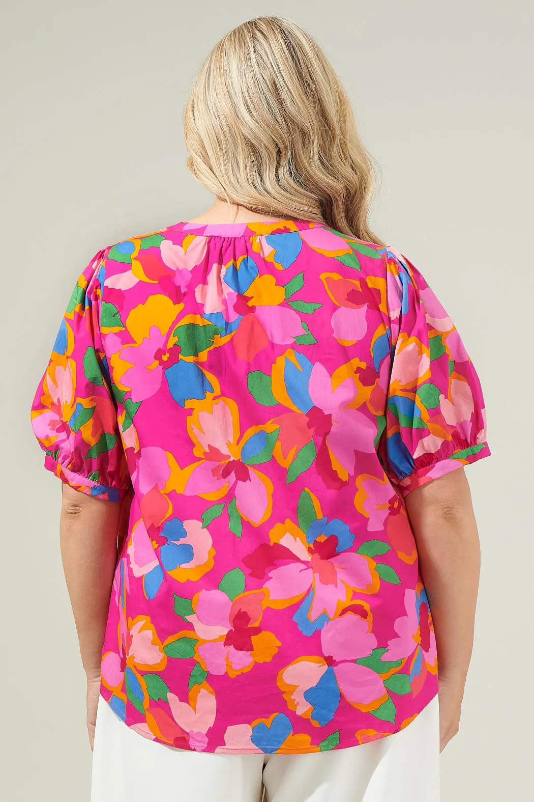 Daphne Floral Neli Split Neck Top Curve sold by Sugarlips product image thumbnail 2