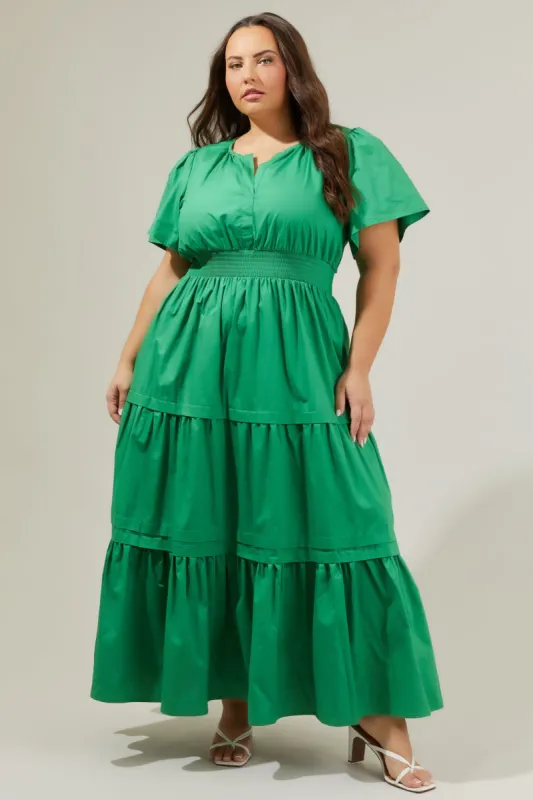Cider Palmer Poplin Maxi Dress Curve sold by Sugarlips