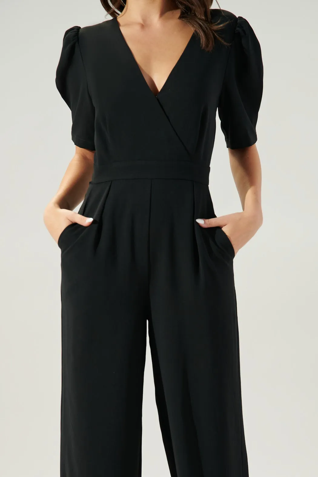 Go Getter Wide Leg Surplice Jumpsuit sold by Sugarlips product image thumbnail 4